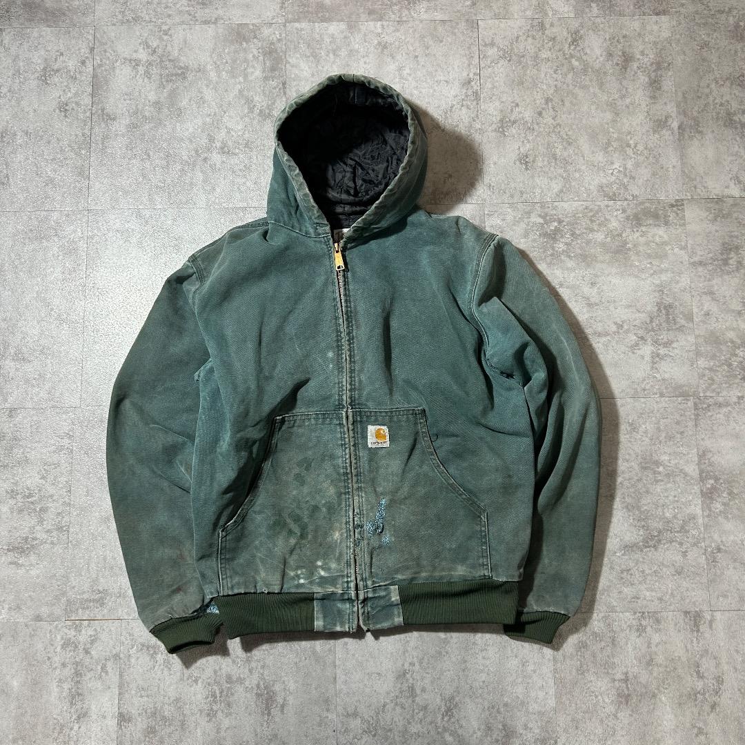 80-90s 星タグ USA製 グリーン カーハート アクティブジャケット