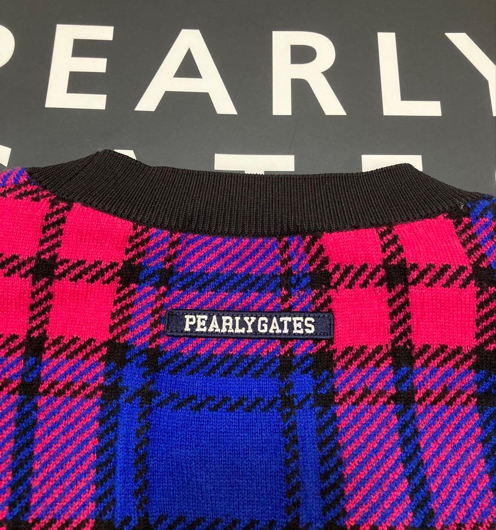 新品 パーリーゲイツ クルーネックニットプルオーバー(4)サイズM/マルチカラー