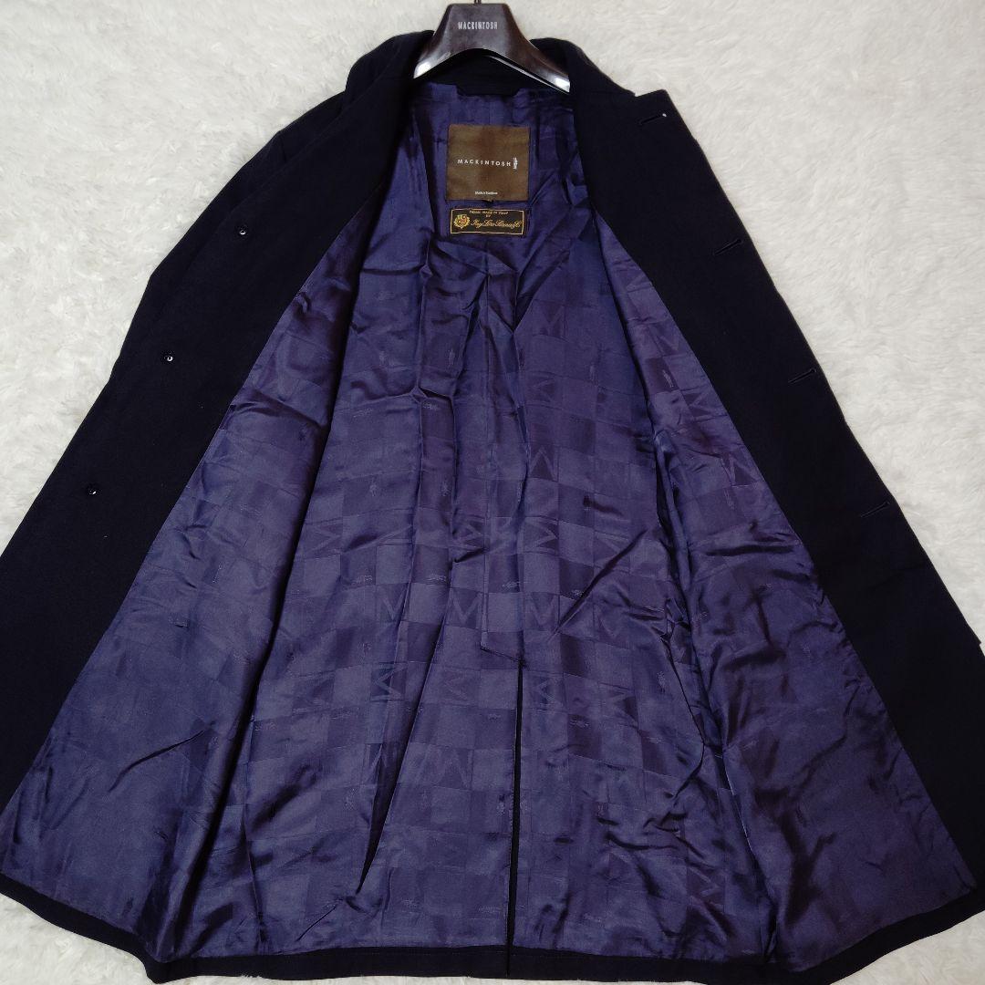美品 マッキントッシュ ロロピアーナ ステンカラー ネイビー 38 L