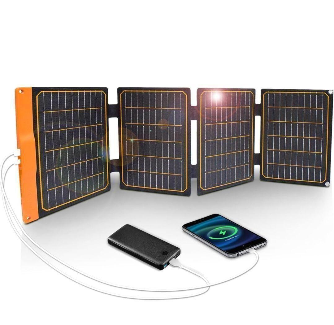 ソーラーパネル 40W ソーラー充電器 2 USB 高速充電 防水 防災