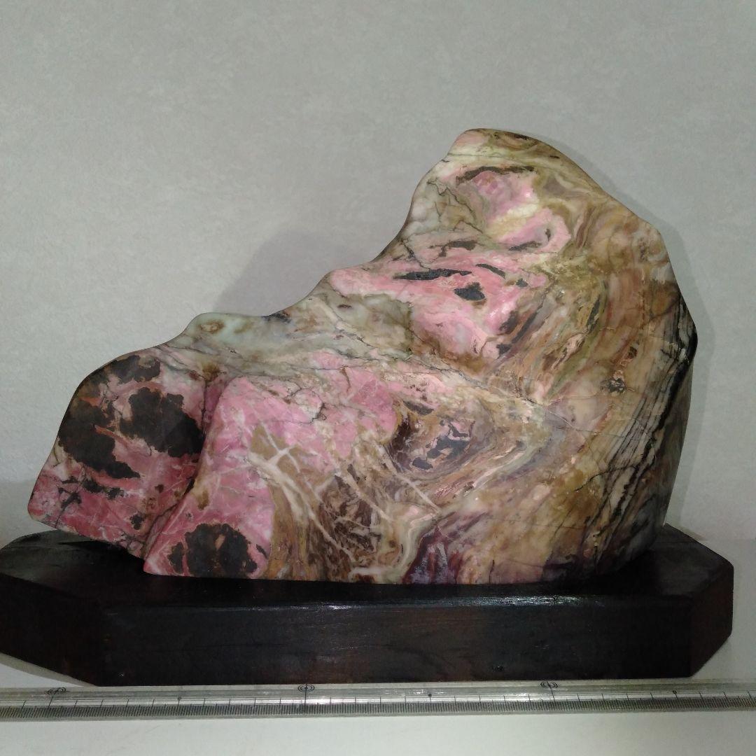 大型バラ輝石　ロードナイト　インカローズ　鉱物　原石　台付き１個