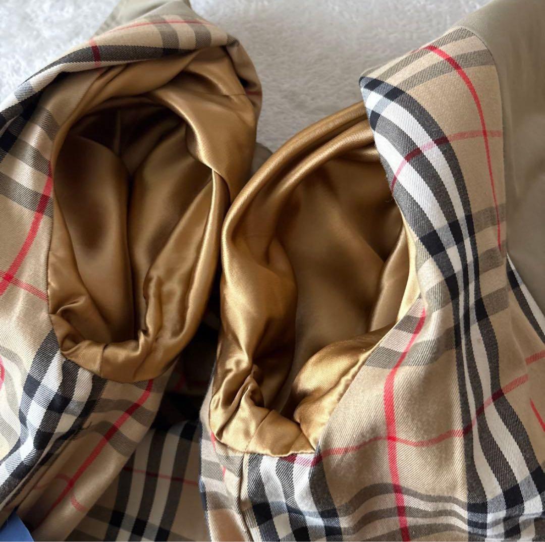 【一枚袖】ビンテージ　バーバリーズ　ステンカラーコートL ベージュ　ノバチェック