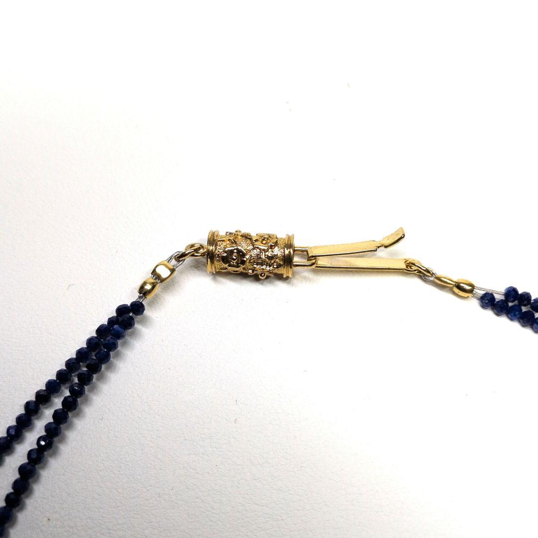 極細1.5mm✦ラピスラズリ 2連ロングネックレス 80cm 瑠璃色の輝き天然石