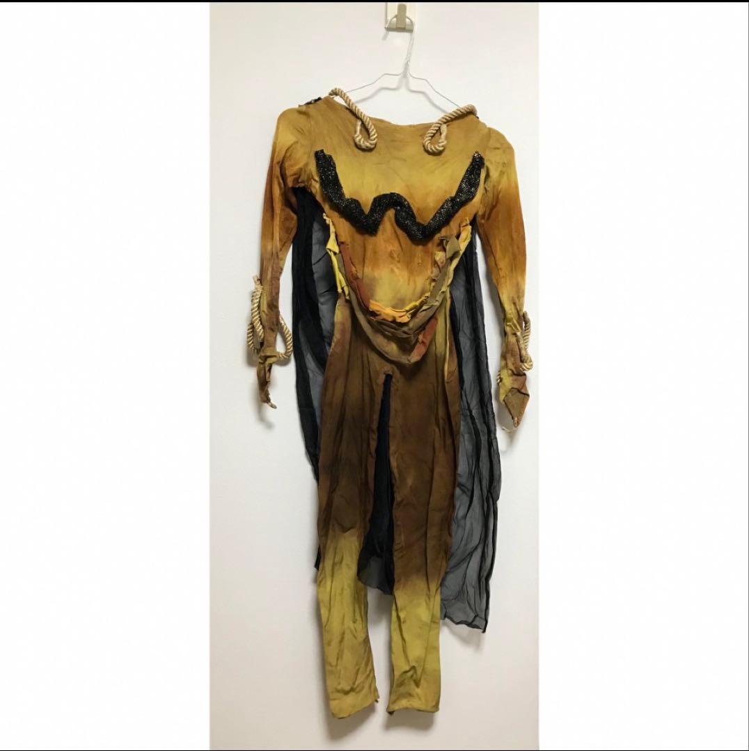 手作りダンス衣装 茶色ユニタード　装飾つき