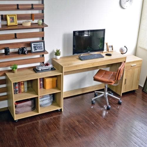 《新品・送料無料》パソコンデスク 3点セット 机 ラック チェスト 120幅