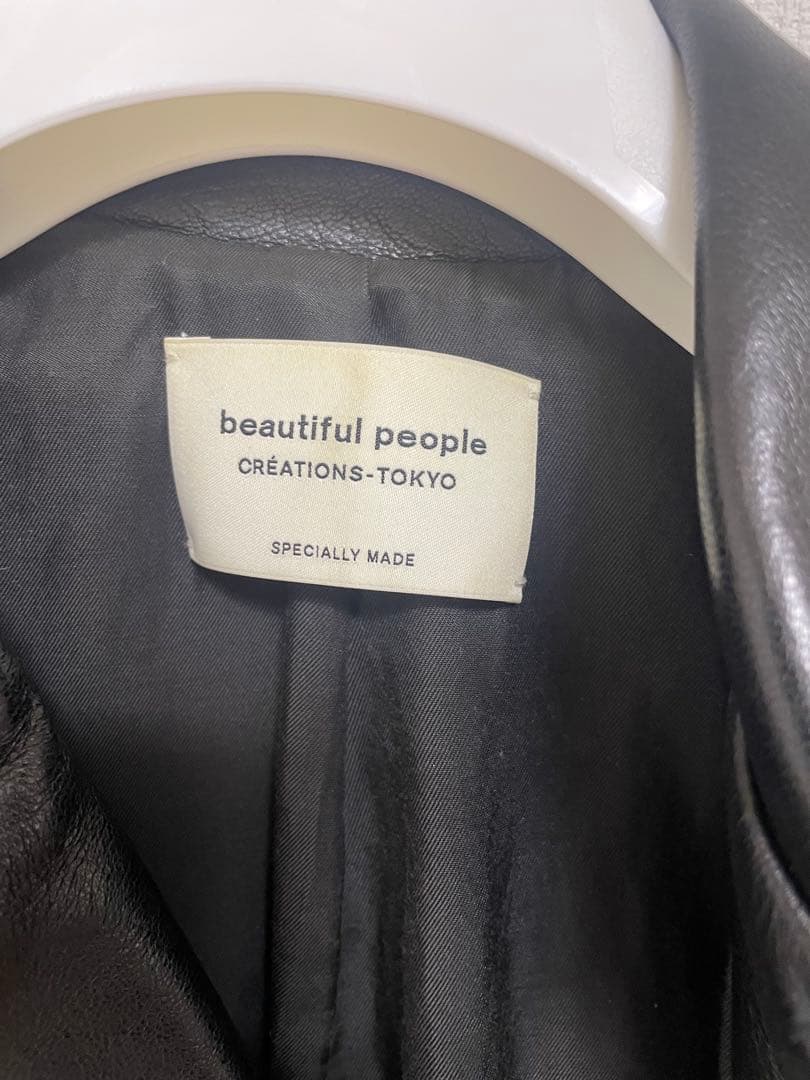 beautiful peopleブラック レザーダブルライダースジャケット