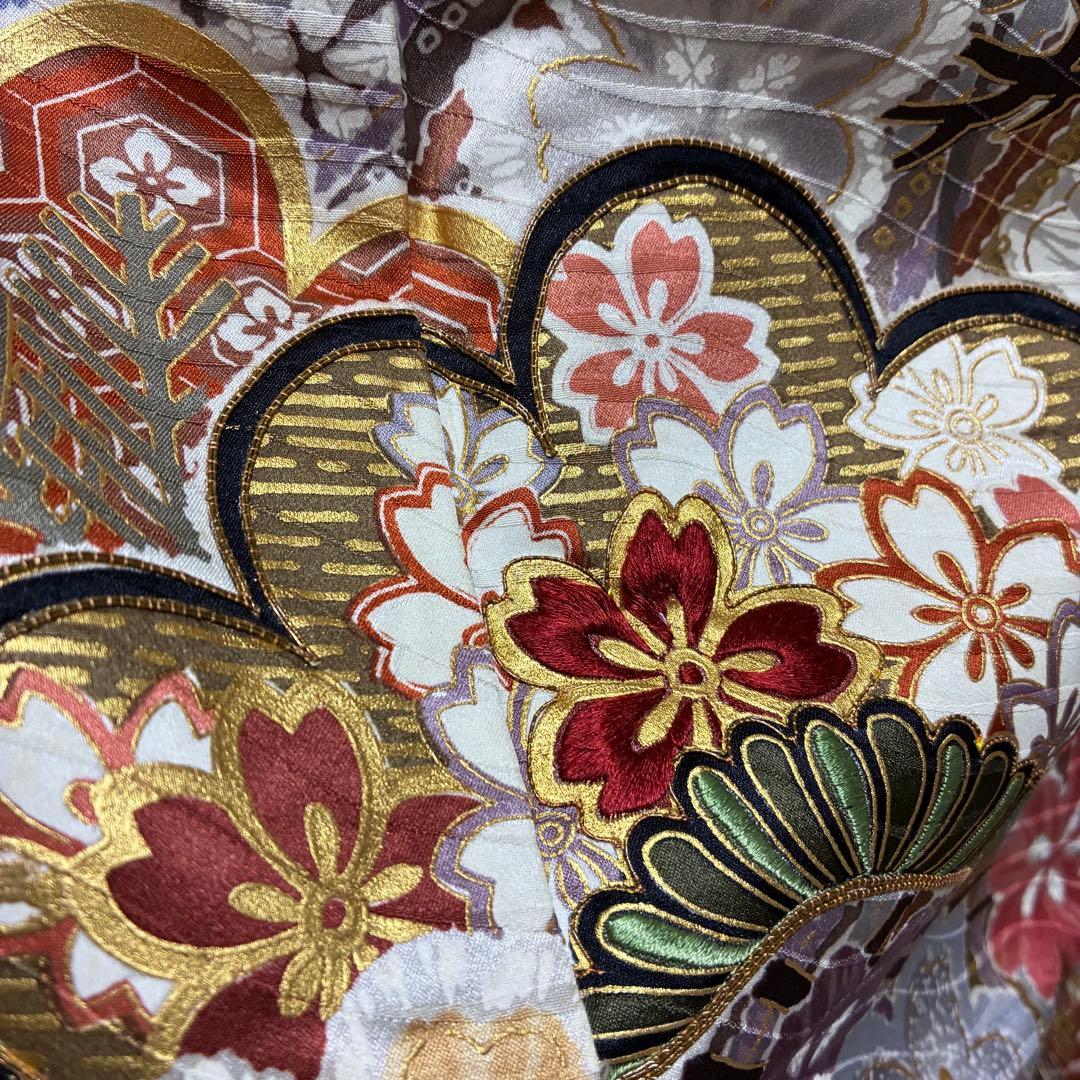 【振袖フルセット】+着付け小物フルセット豪華金彩 四季花文 流水文様 金駒刺繍