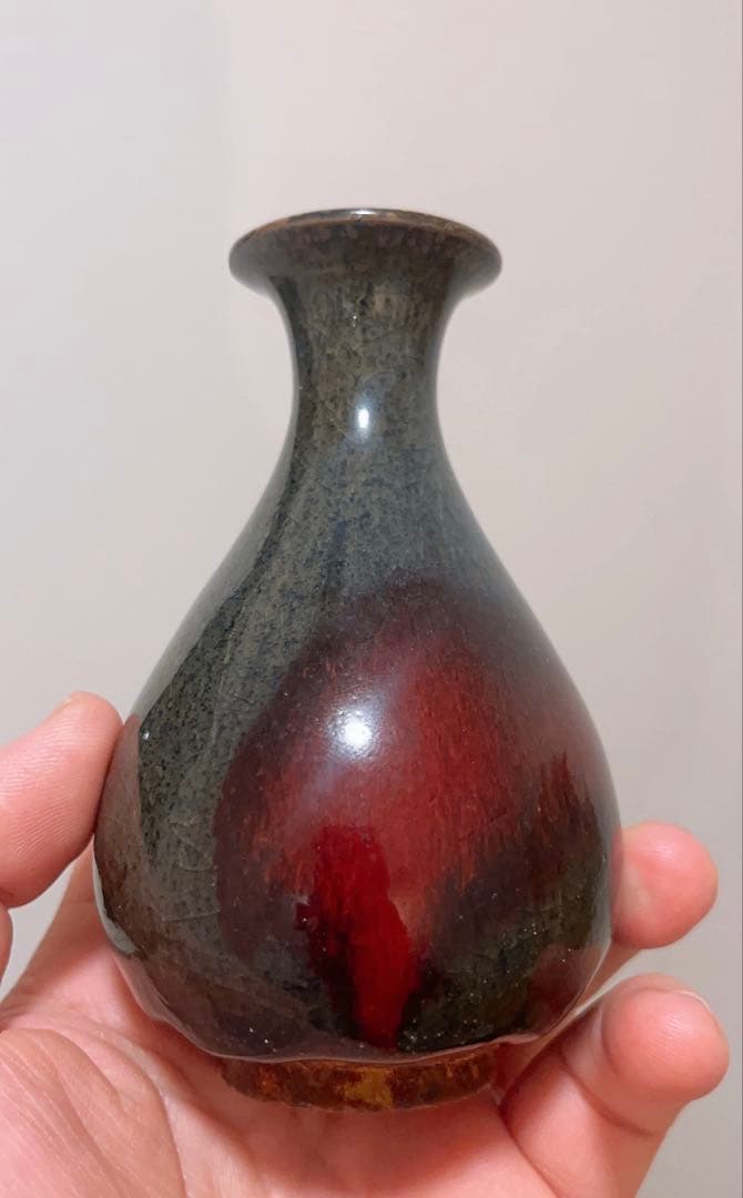 鈞窯玉壺春瓶　骨董品　古美術　陶芸　酒器