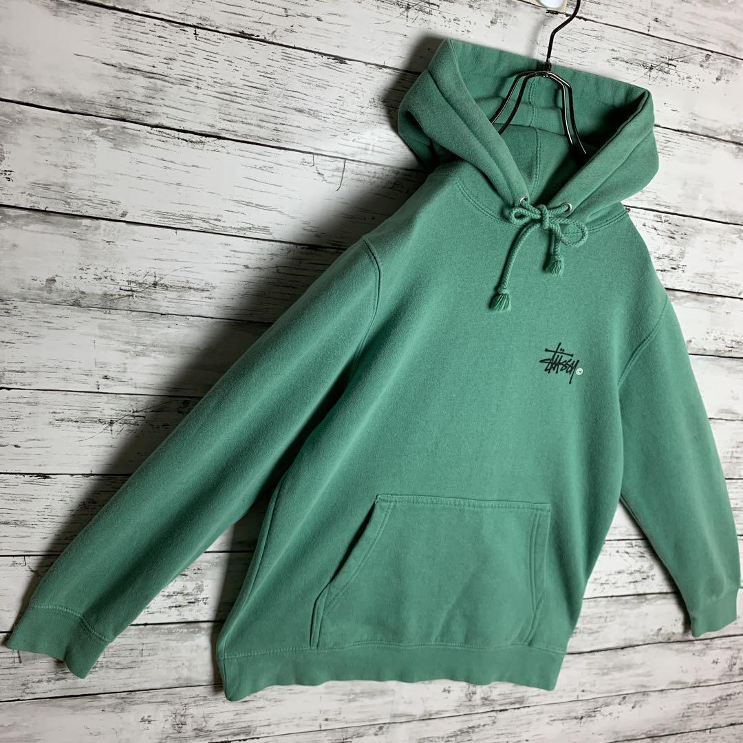【即完モデル‼︎】【USA製】STUSSY◎緑黒 パーカー C715
