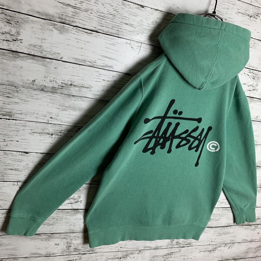 【即完モデル‼︎】【USA製】STUSSY◎緑黒 パーカー C715