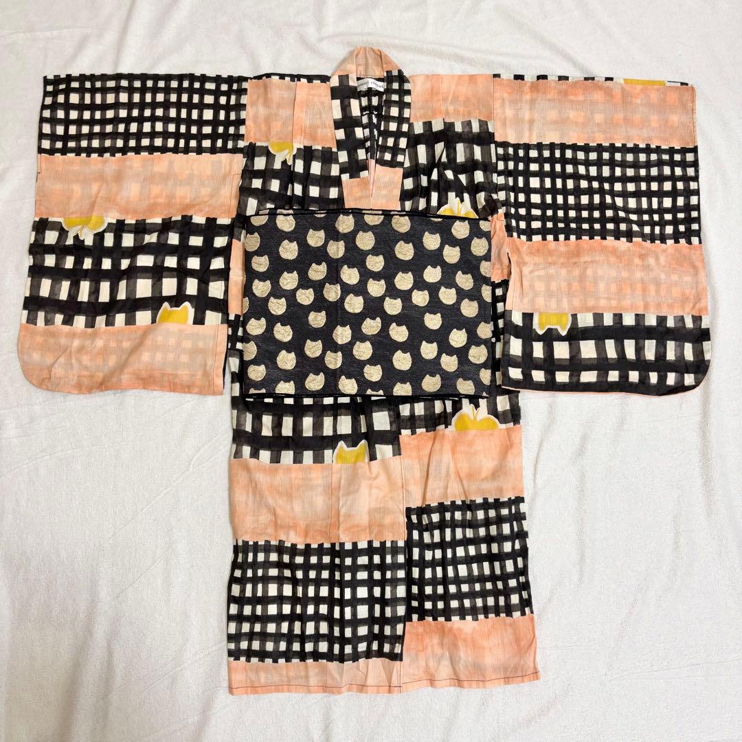 ツモリチサト TSUMORI CHISATO 浴衣 帯 猫 130cm