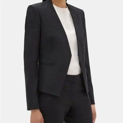 美品✨『Theory』セオリー ノーカラー パンツ セットアップ スーツ L ４