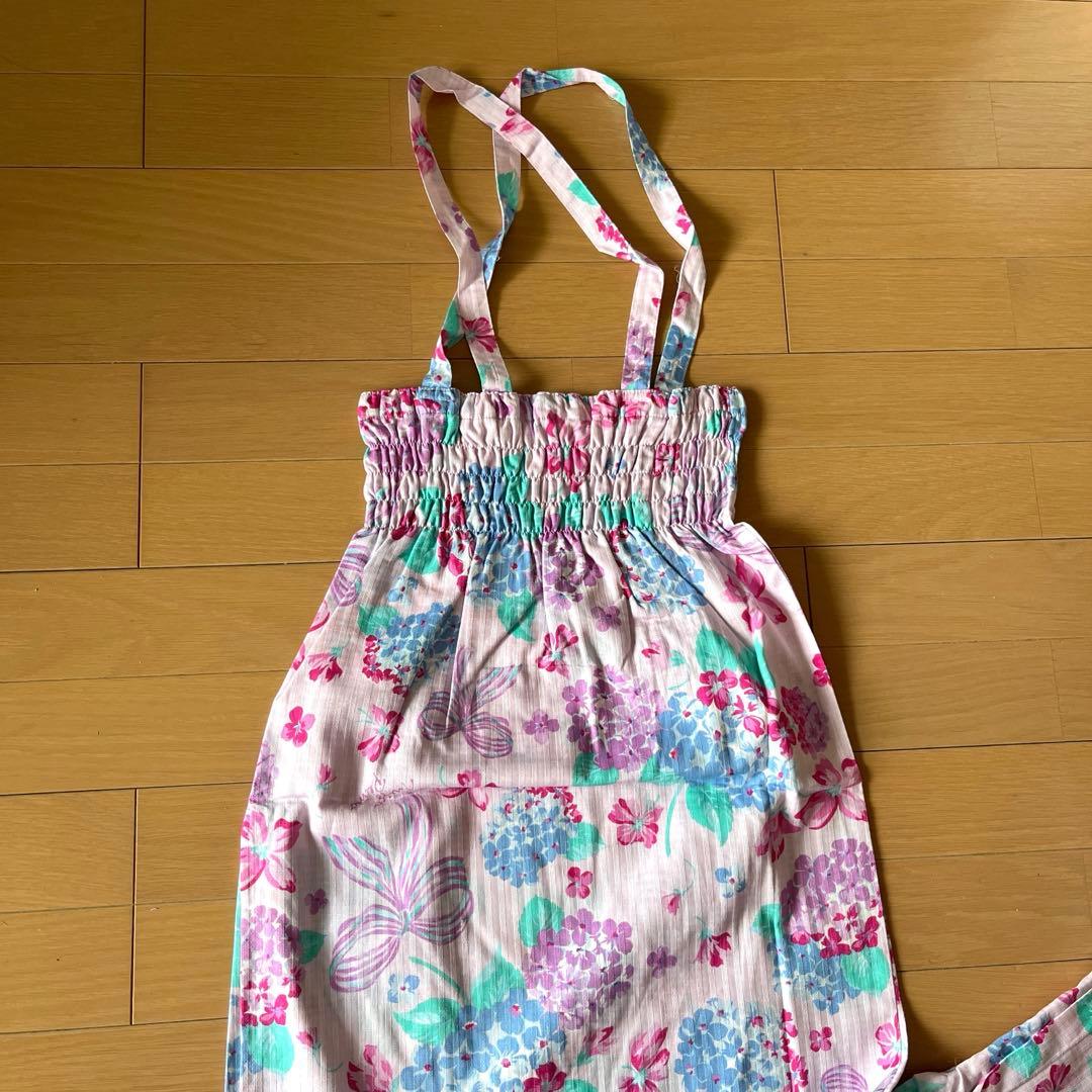新品メゾピアノmezzopianoセパレート2way浴衣150cm紫陽花リボン柄