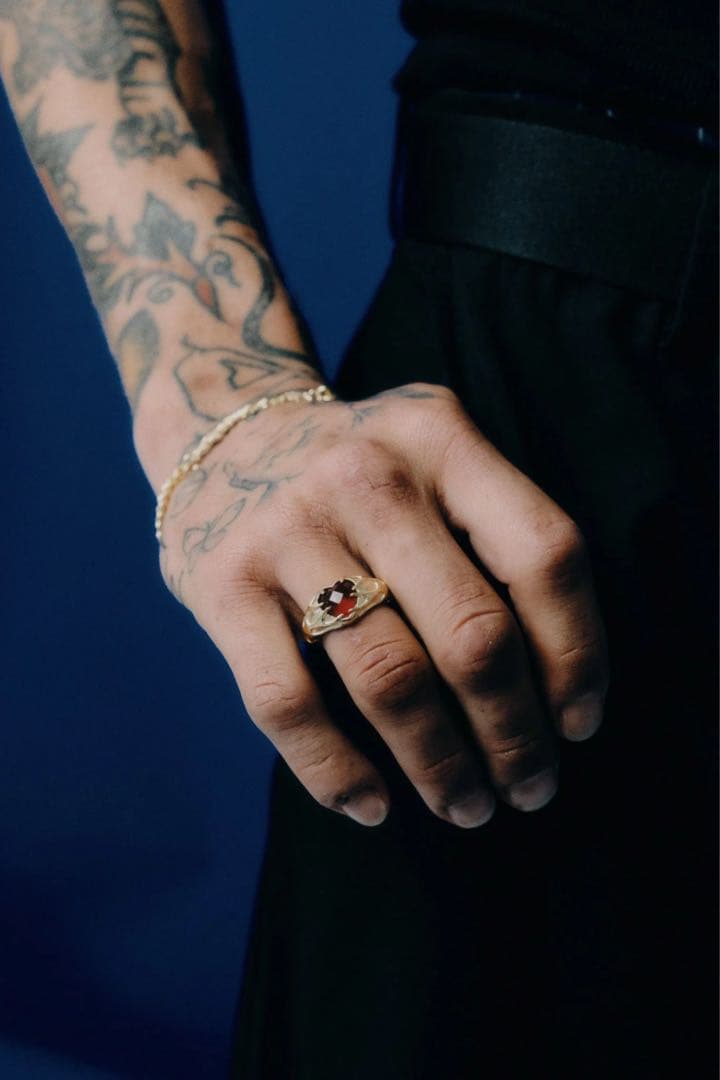 アクセサリー Lox&Chain Flaming Heart Signet Gold Ring
