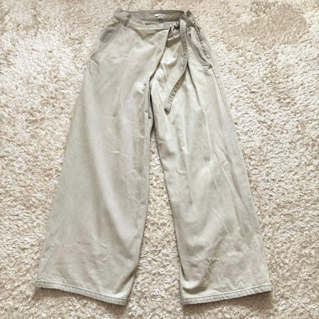極美品✨25年発売 Ameri WRAP DENIM WIDE PANTS L