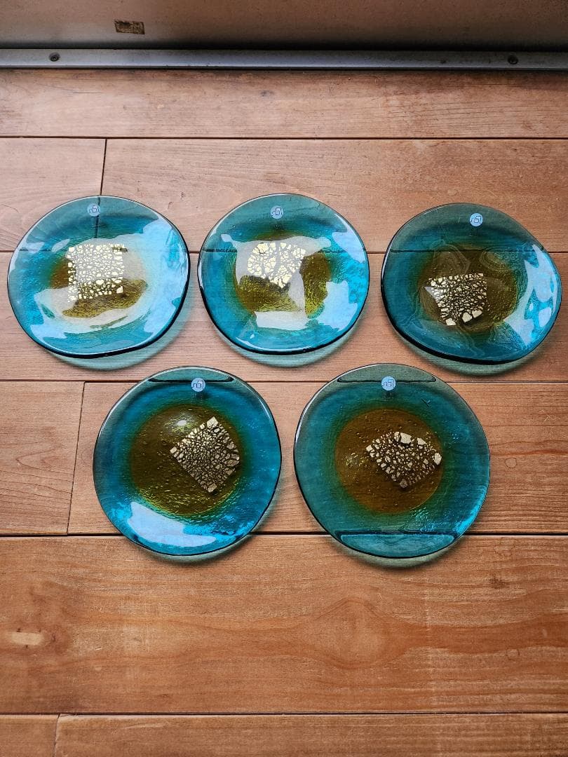 津軽びいどろ　ガラス皿/5点セット
