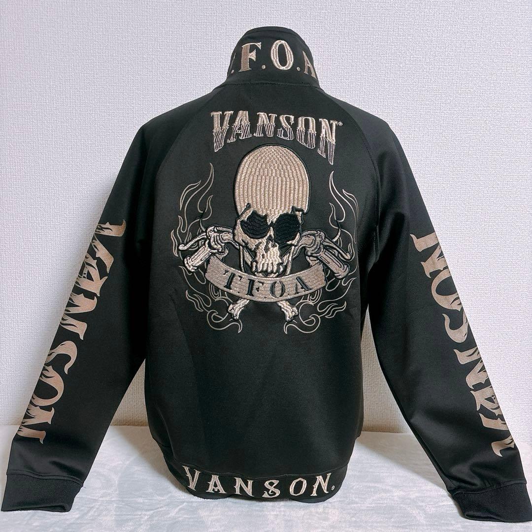 美品【VANSON】ブルゾン ジップアップT.F.O.Aコラボ　クローズ　骸骨L