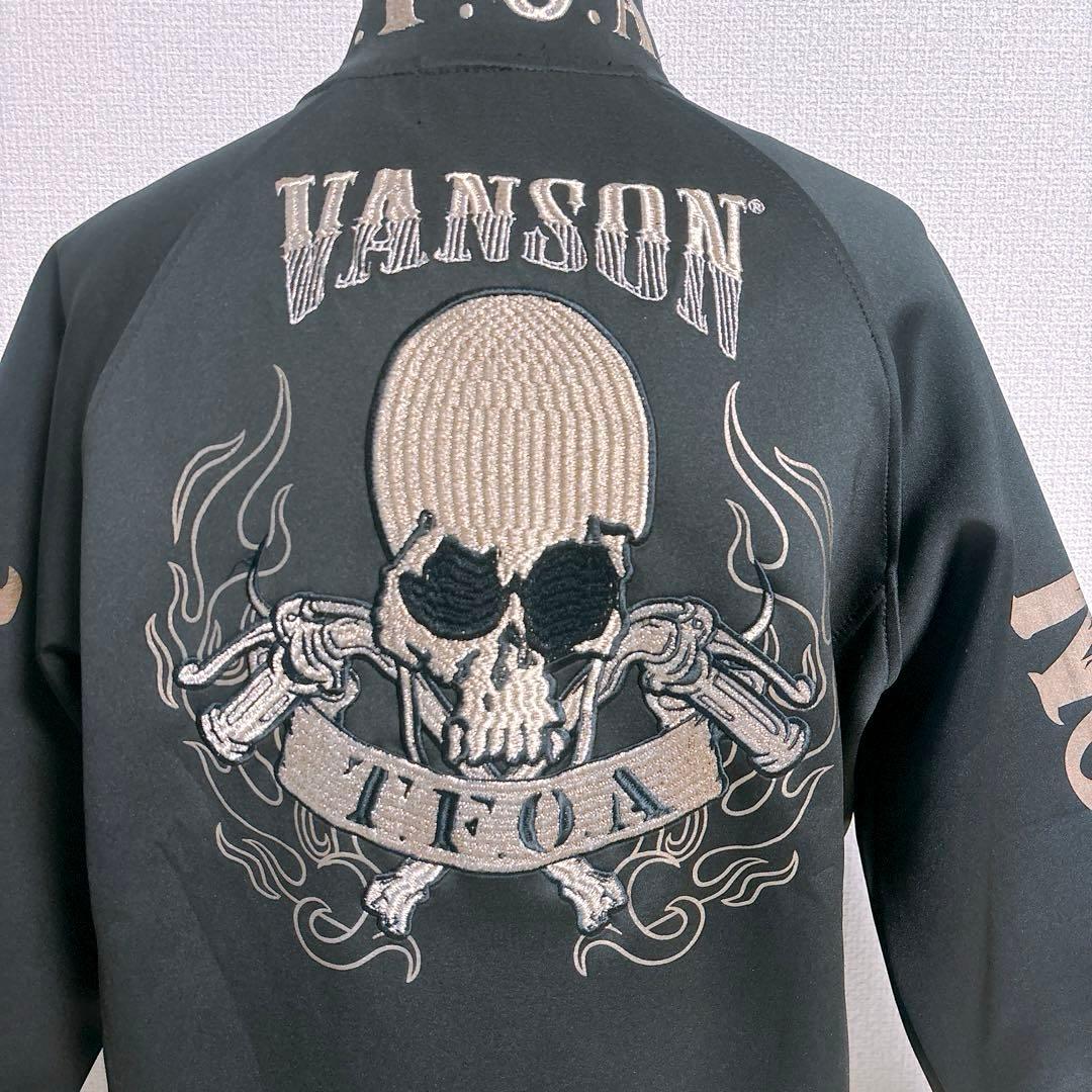 美品【VANSON】ブルゾン ジップアップT.F.O.Aコラボ　クローズ　骸骨L