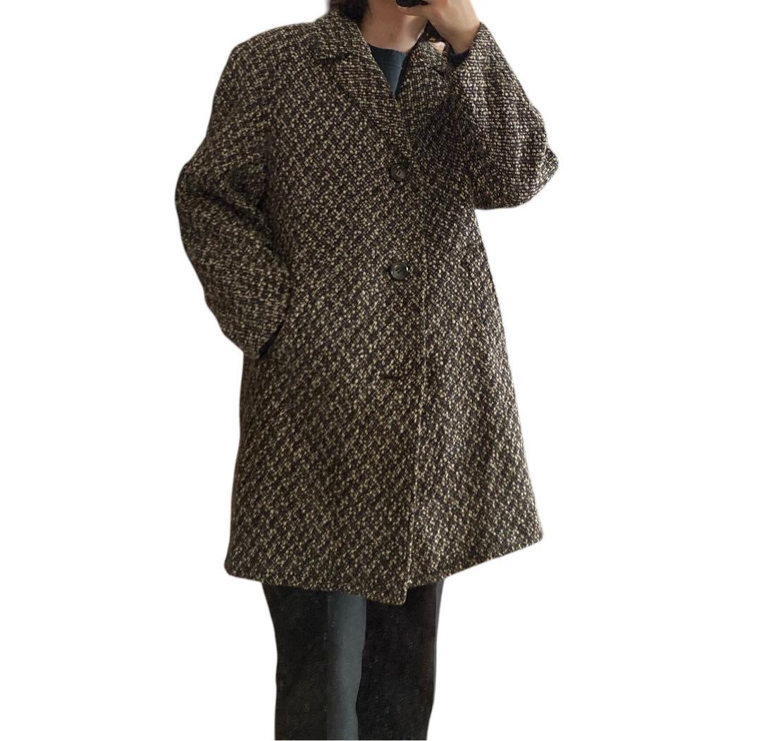 60s〜 German vintage wool tweed coat 46