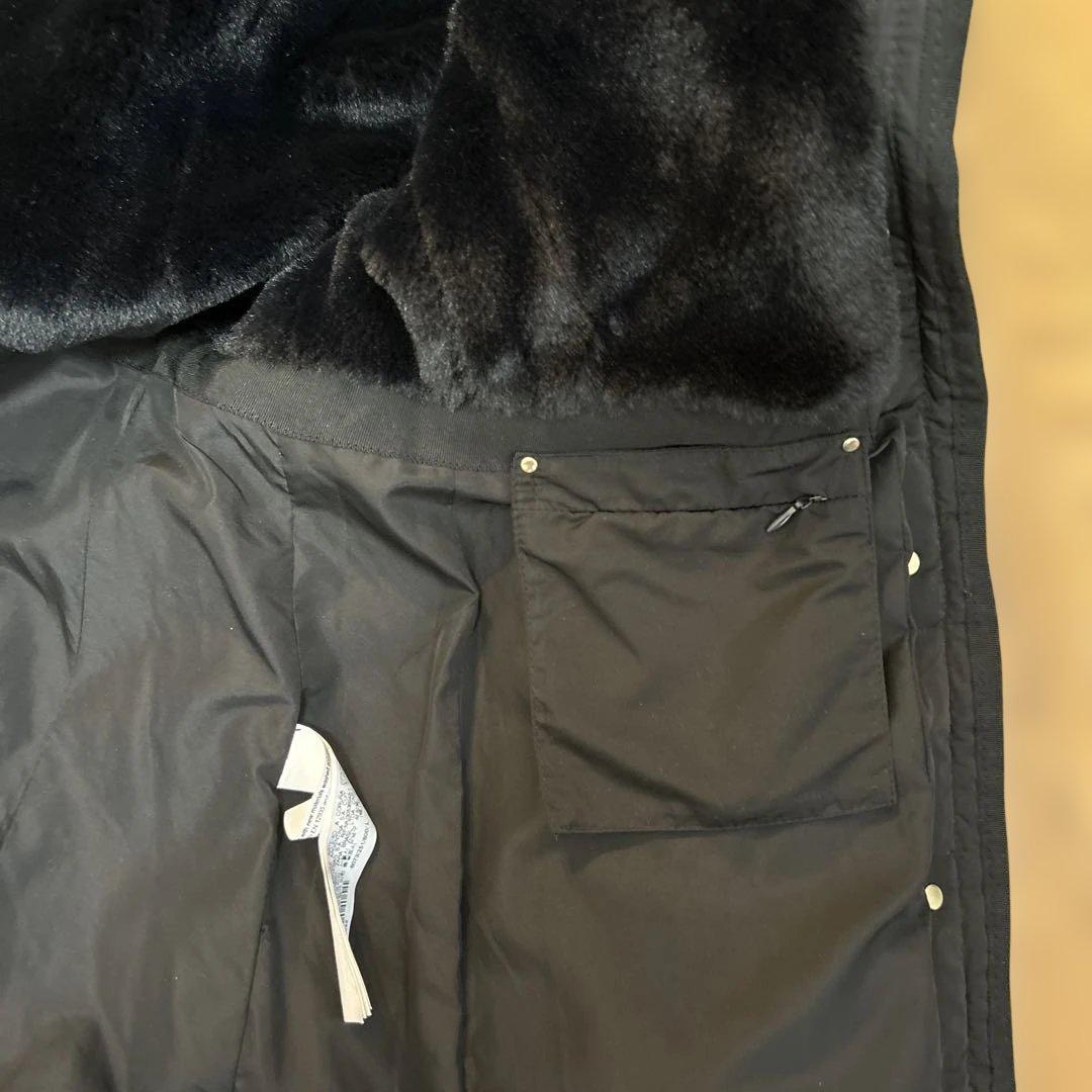 ザラ✳︎ZARA BASIC✳︎ファー付きダウンロングコート 黒