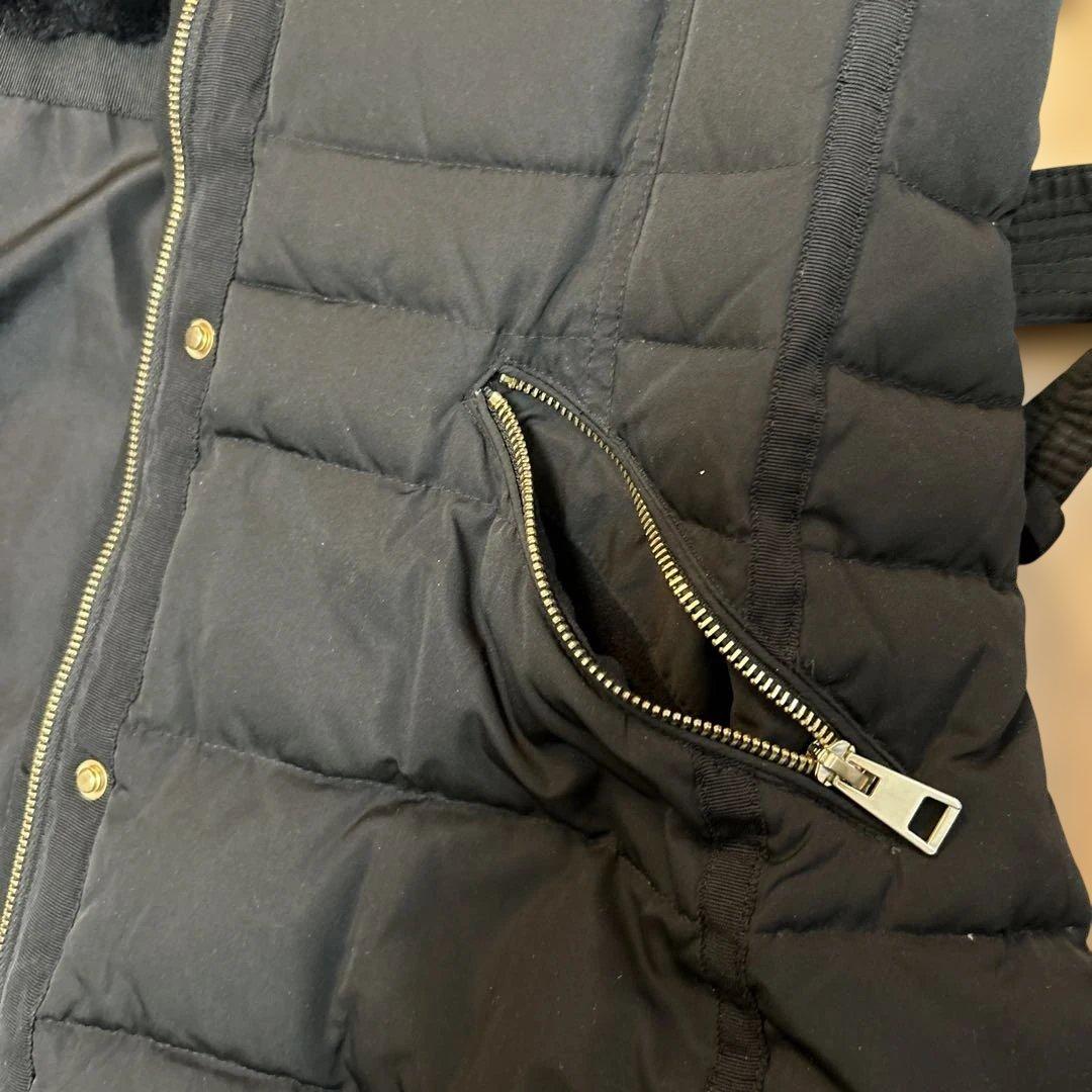ザラ✳︎ZARA BASIC✳︎ファー付きダウンロングコート 黒