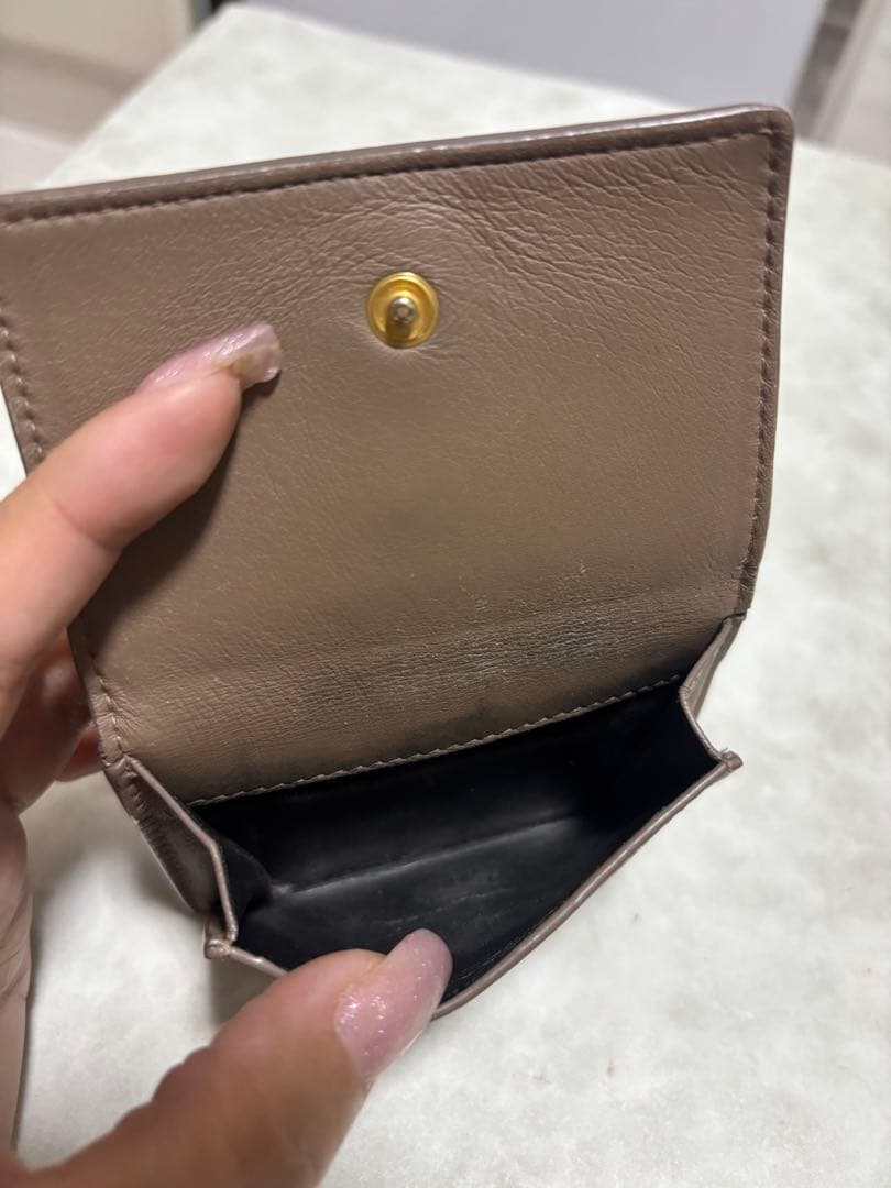 YSL ブラウン三つ折り財布