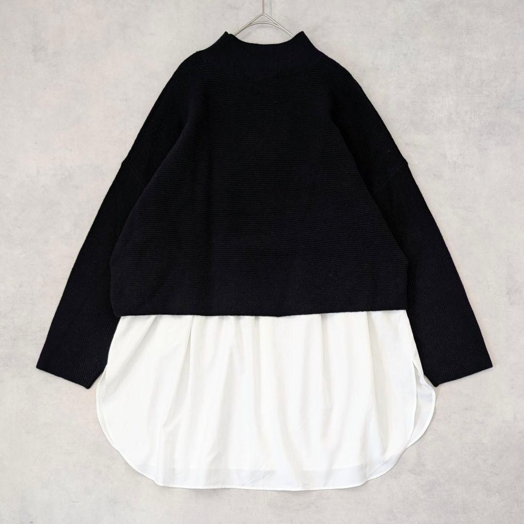 未使用★23区 サイズ46 レイヤードコンビニット 洗える 大きい