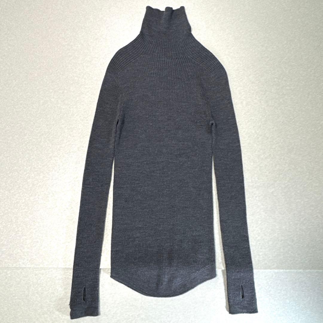 美品⭐️UNION LAUNCH リブタートルネックニット ウール グレー F