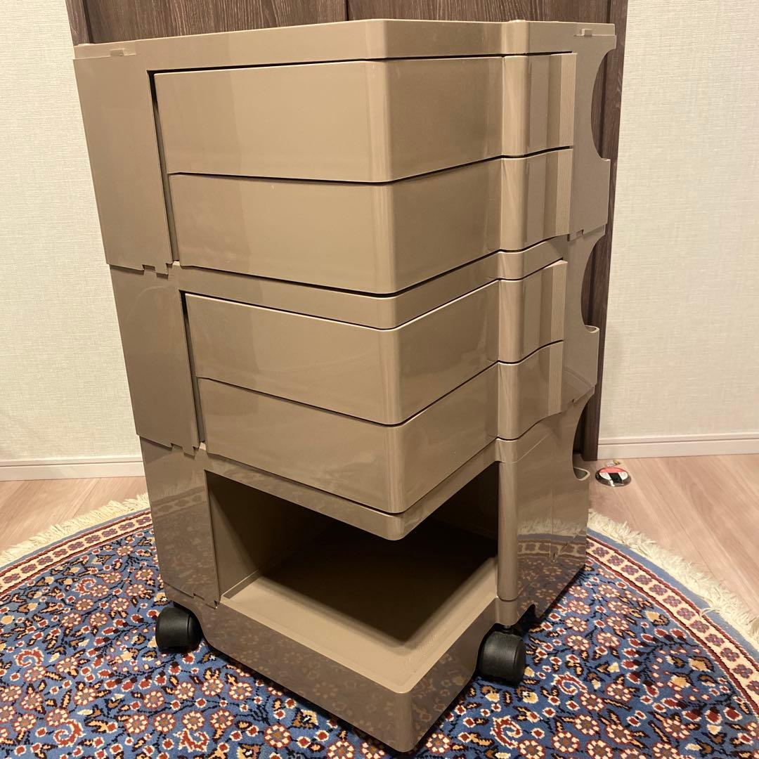 ボビーワゴン クミンベージュ 3段4トレイ キャスター付き収納ボックス