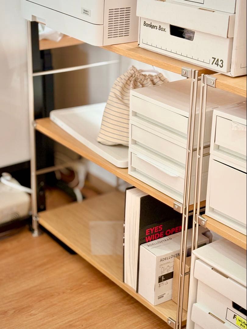 無印良品 ステンレスユニットシェルフ・オーク材棚（ワイド・小） 3つセット