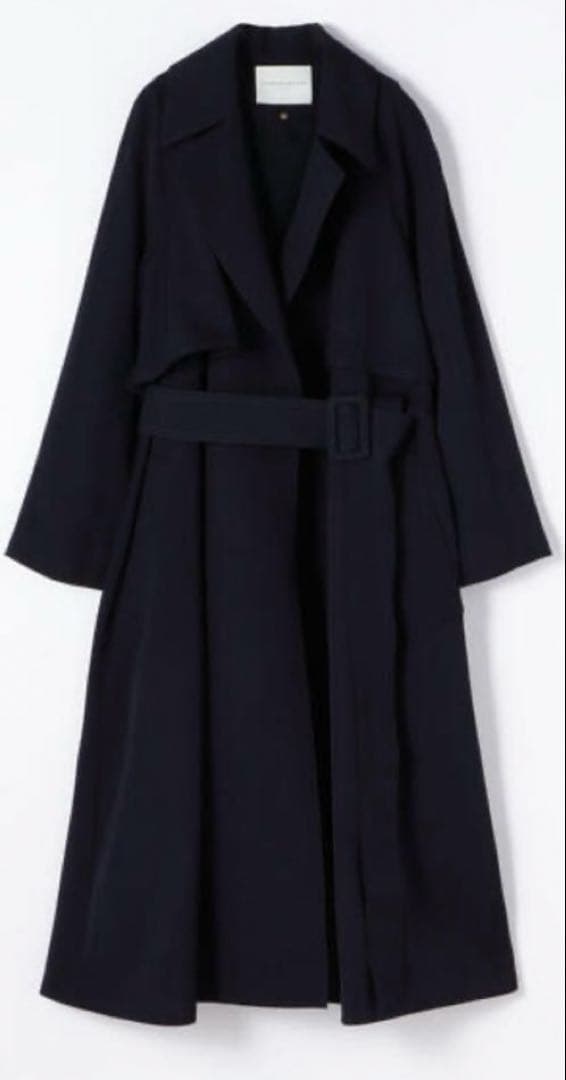 トレンチコート コート ウールギャバジン ガウンコート