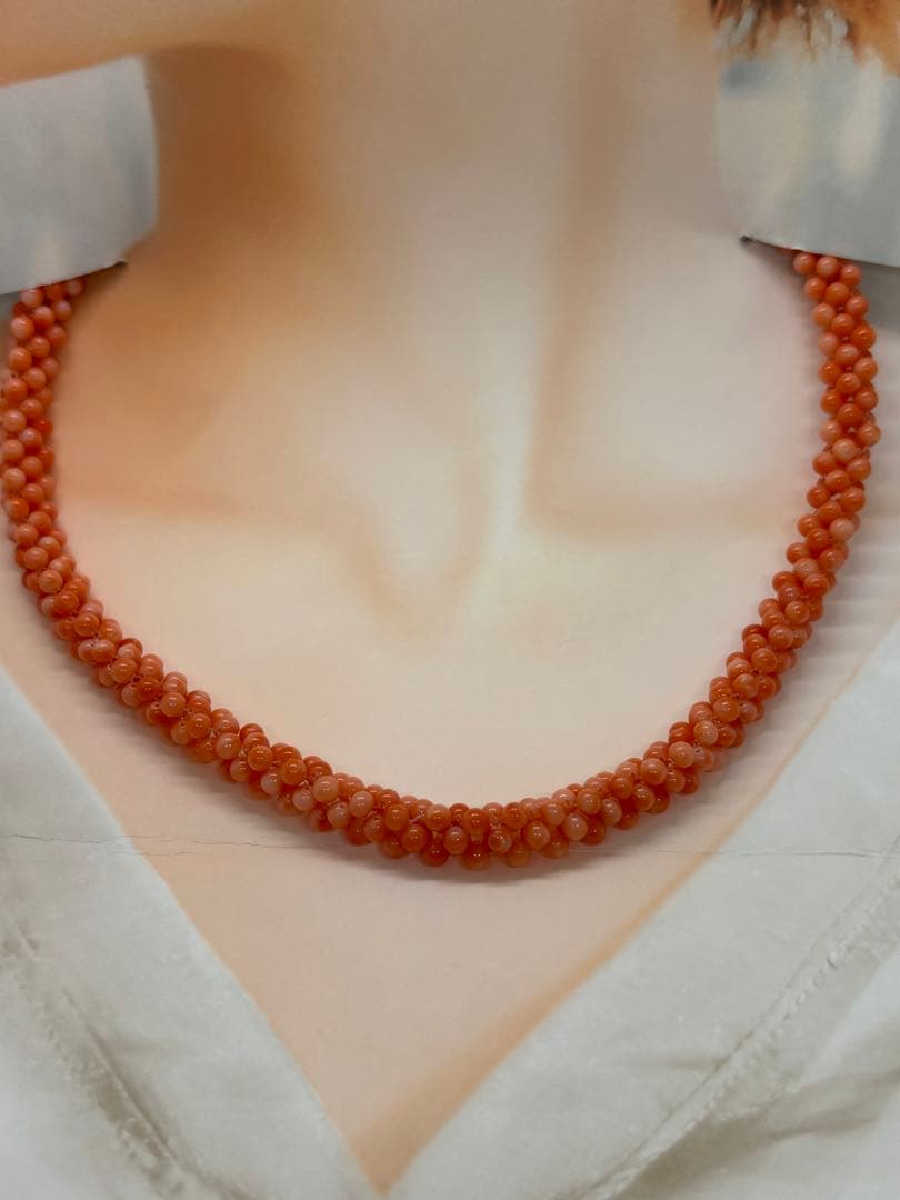 天然桃サンゴ　本珊瑚　ペンダントトップ　ネックレス（s801)