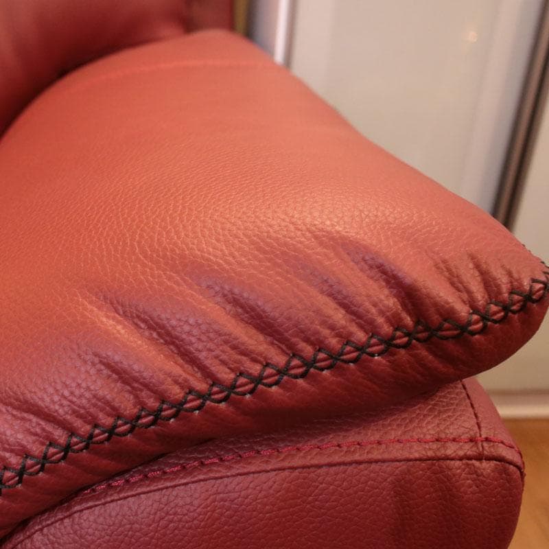 二人掛けソファ ダブルソファ 幅160cm エアレザー 赤 143-169