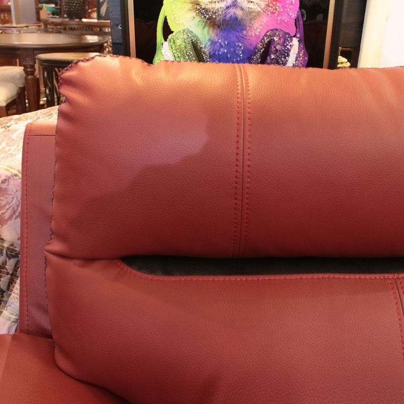 二人掛けソファ ダブルソファ 幅160cm エアレザー 赤 143-169