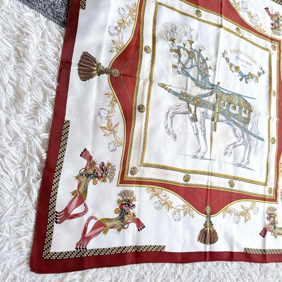 エルメス カレ90 スカーフフランス初代帝国のハーネス　盛装の馬