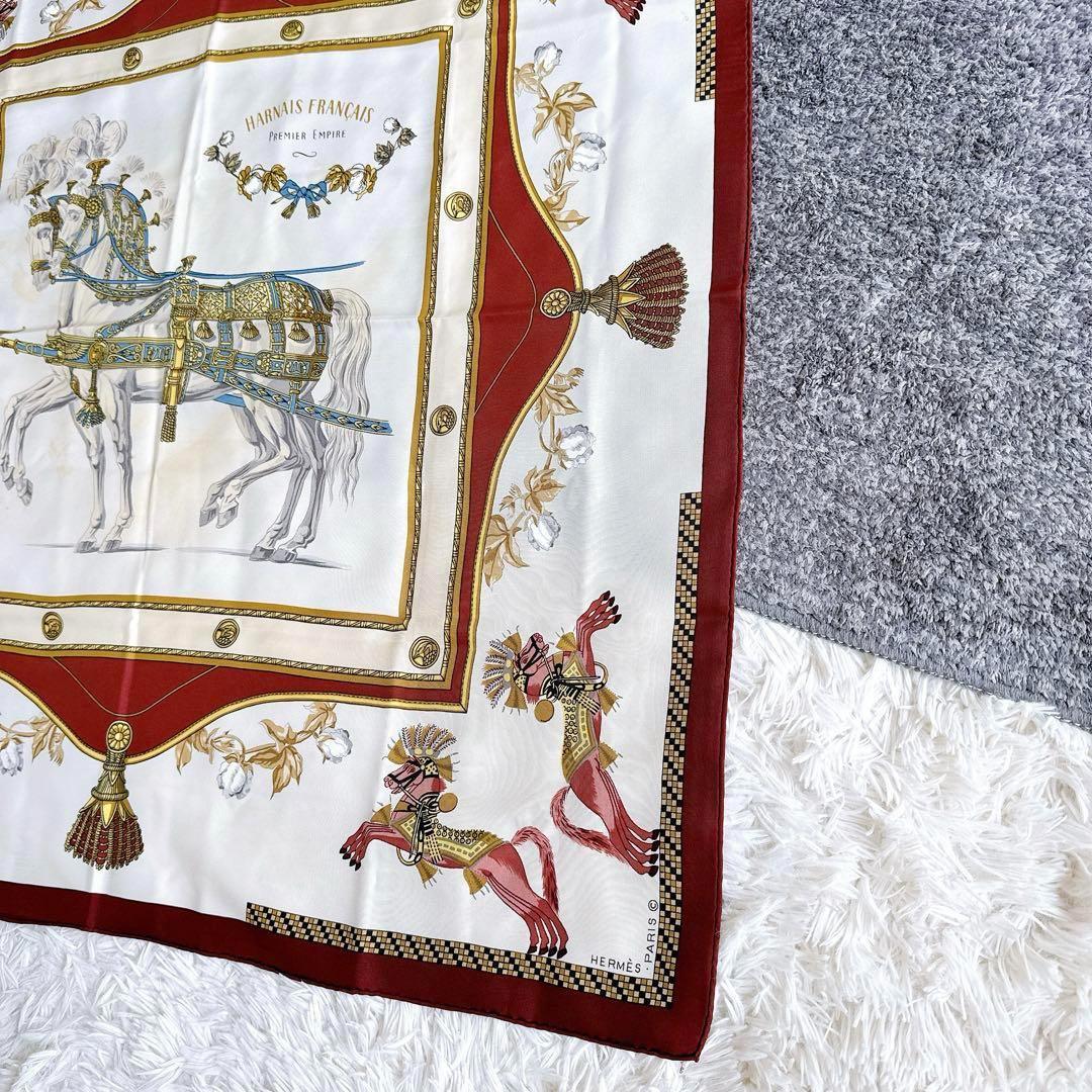 エルメス カレ90 スカーフフランス初代帝国のハーネス　盛装の馬