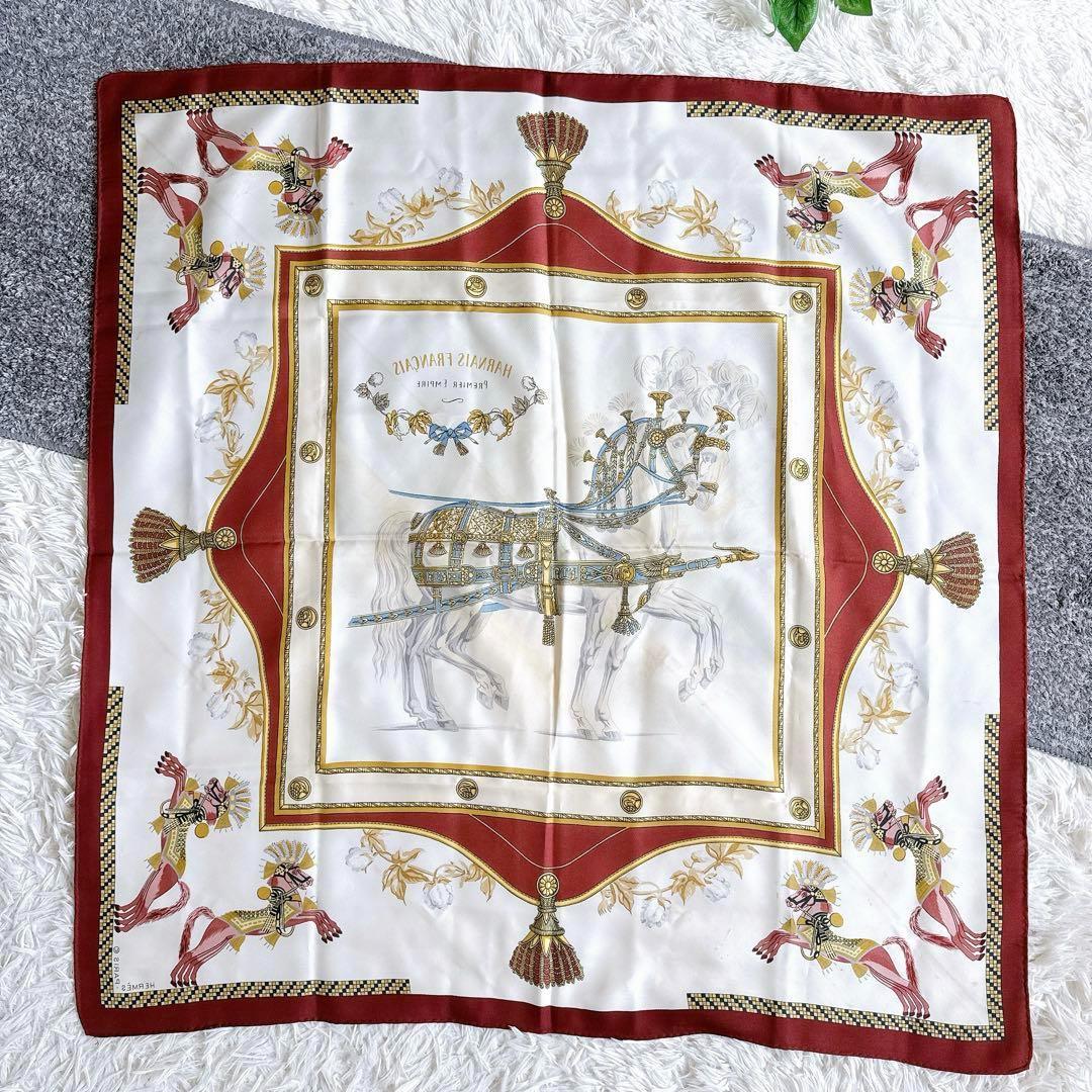 エルメス カレ90 スカーフフランス初代帝国のハーネス　盛装の馬