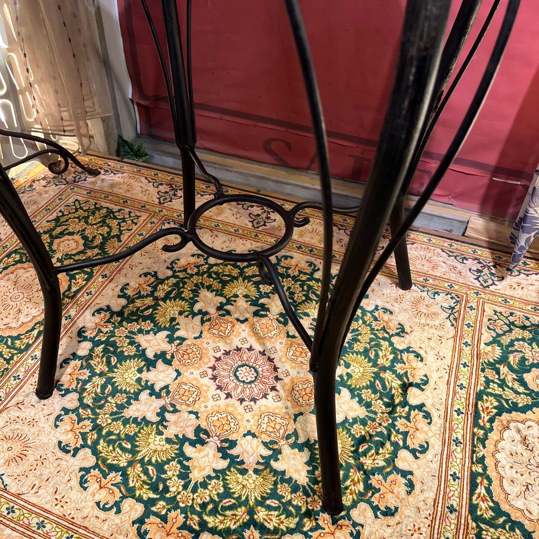 アイアンフレーム　アンティークST コンパクト　ラウンドテーブル　ティーテーブル