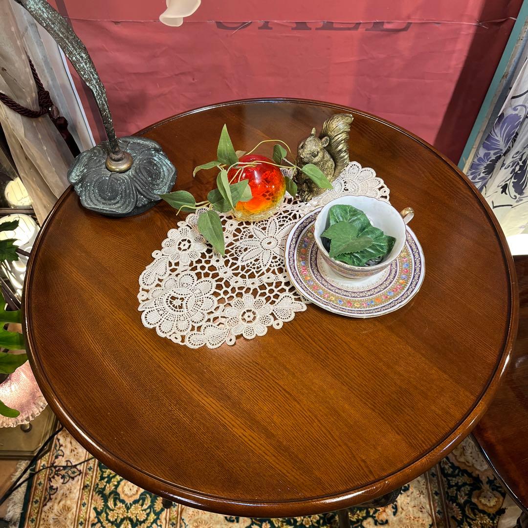 アイアンフレーム　アンティークST コンパクト　ラウンドテーブル　ティーテーブル