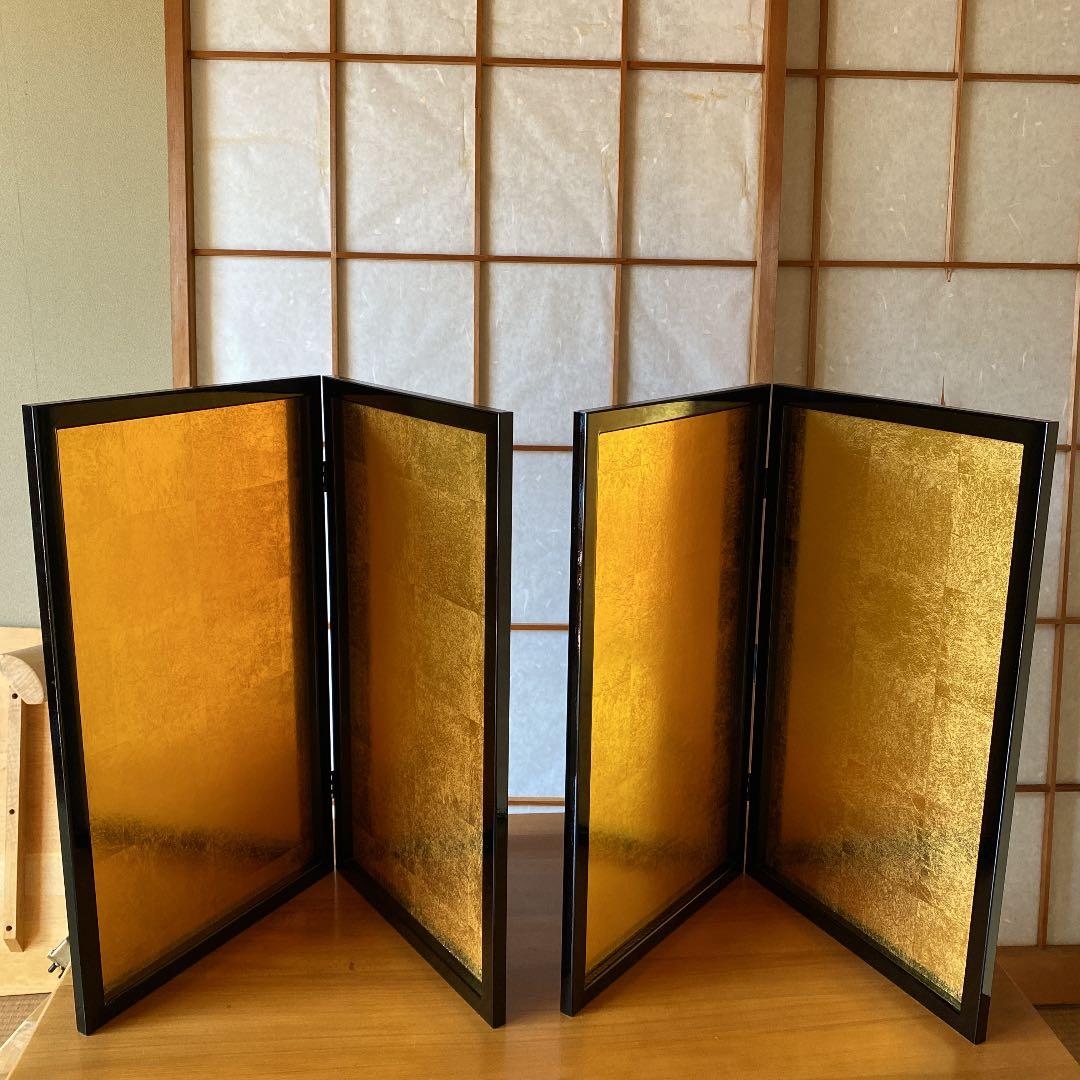 五月人形の兜の二双金屏風