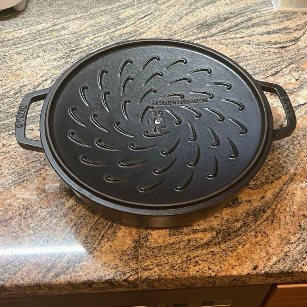 ストウブ　ブレイザーソテーパン　アニマルノブ　28cm ブラック
