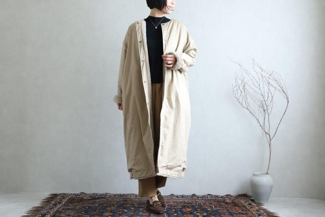 Veritecoeur ヴェリテクール リバーシブル ボア フリース コート