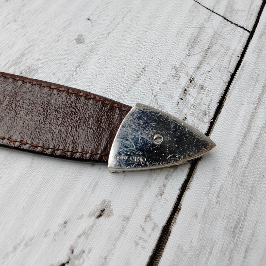 ブルネロクチネリ【クロコレザー】ベルト　ブラウン系　極上レザー　シルバー金具