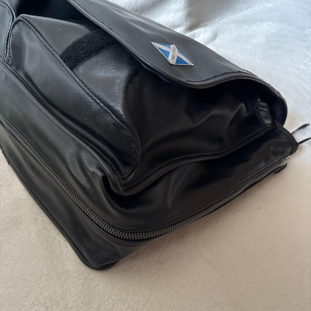 ラゲッジレーベル　ショルダーバッグ　メッセンジャーバッグ　青バッテン　大きめ