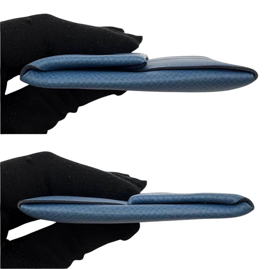 エルメス バスティア ケース　ヴォーエプソン レザー　ブルーグレー　C刻印