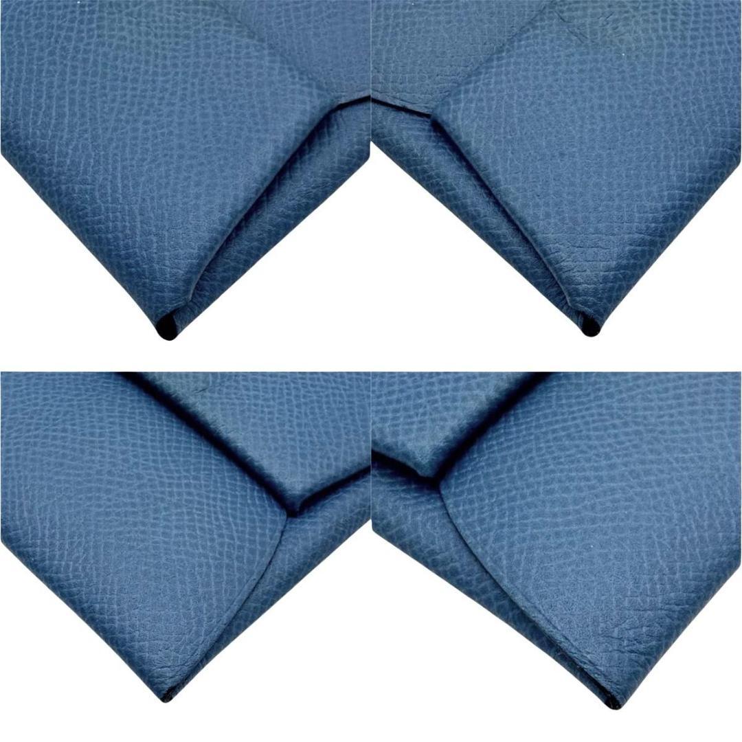 エルメス バスティア ケース　ヴォーエプソン レザー　ブルーグレー　C刻印