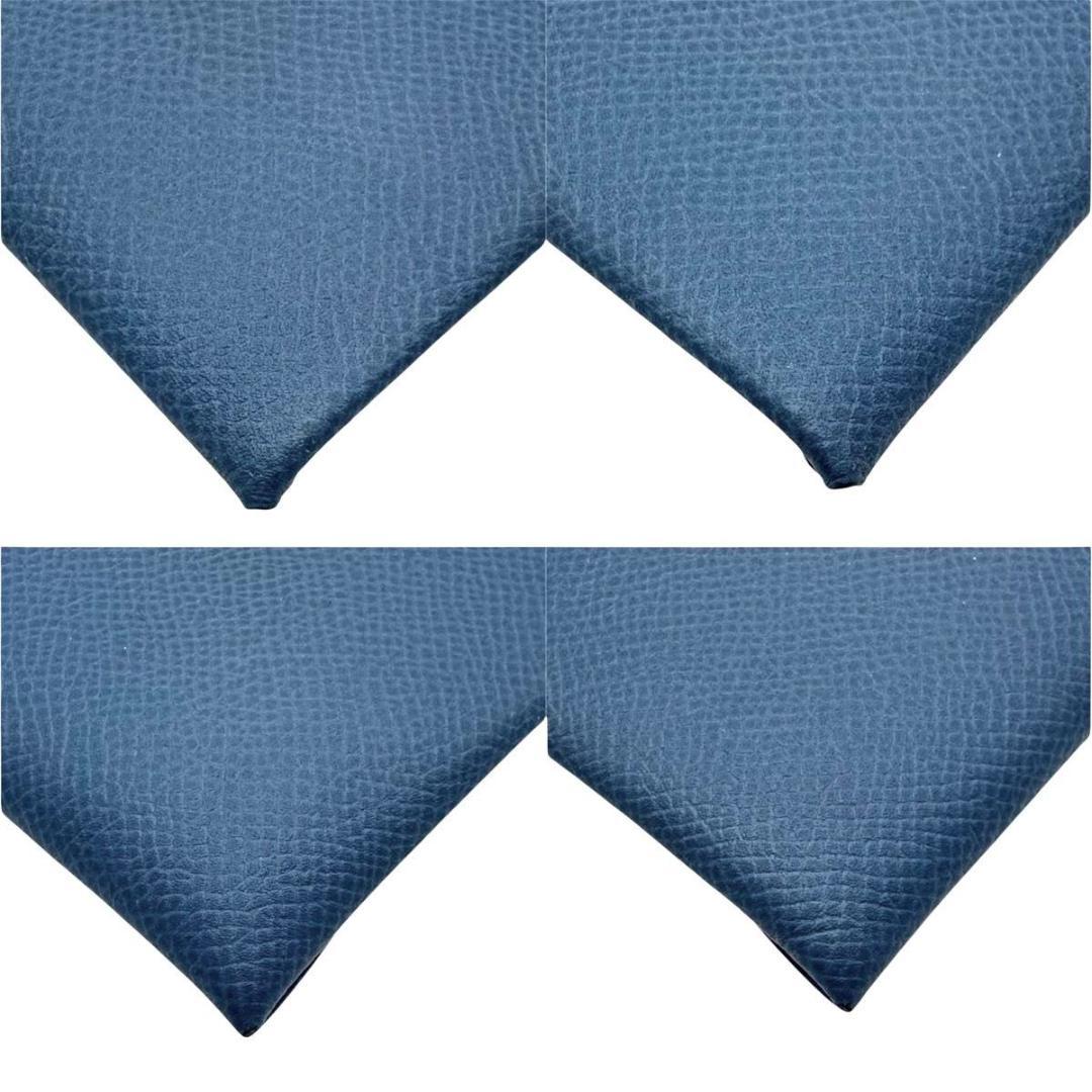 エルメス バスティア ケース　ヴォーエプソン レザー　ブルーグレー　C刻印