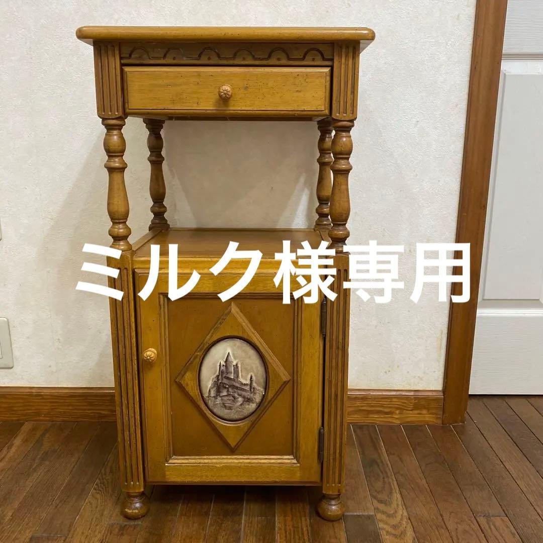 カリモク【電話台】 木製　アンティーク　花台 収納棚