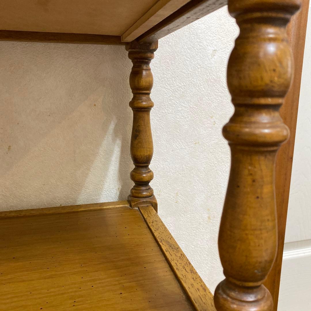 カリモク【電話台】 木製　アンティーク　花台 収納棚