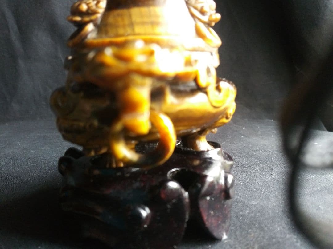 虎眼石香炉　置物　中国工芸品　NO.582